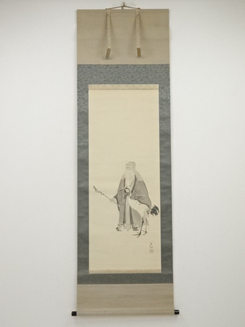 JAPANESE HANGING SCROLL / HAND PAINTED / BY YOSHINE MORIMURA (1914)